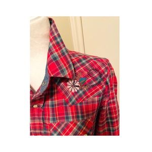 Tasha Polizzi Embroidered Flannel Blouse